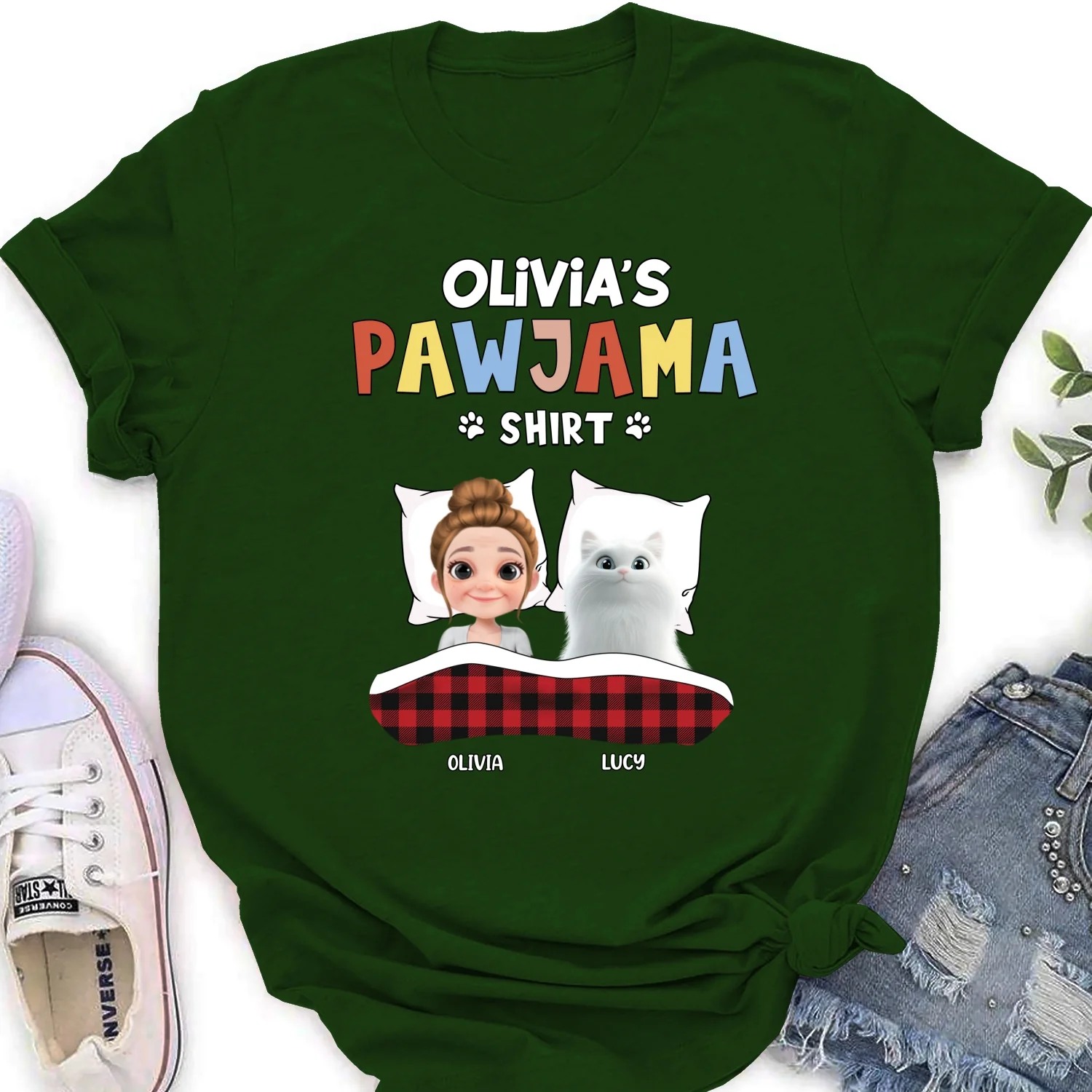 Official Pawjama Cat Ver - Personalized Custom Women's T-Shirt - Image 8