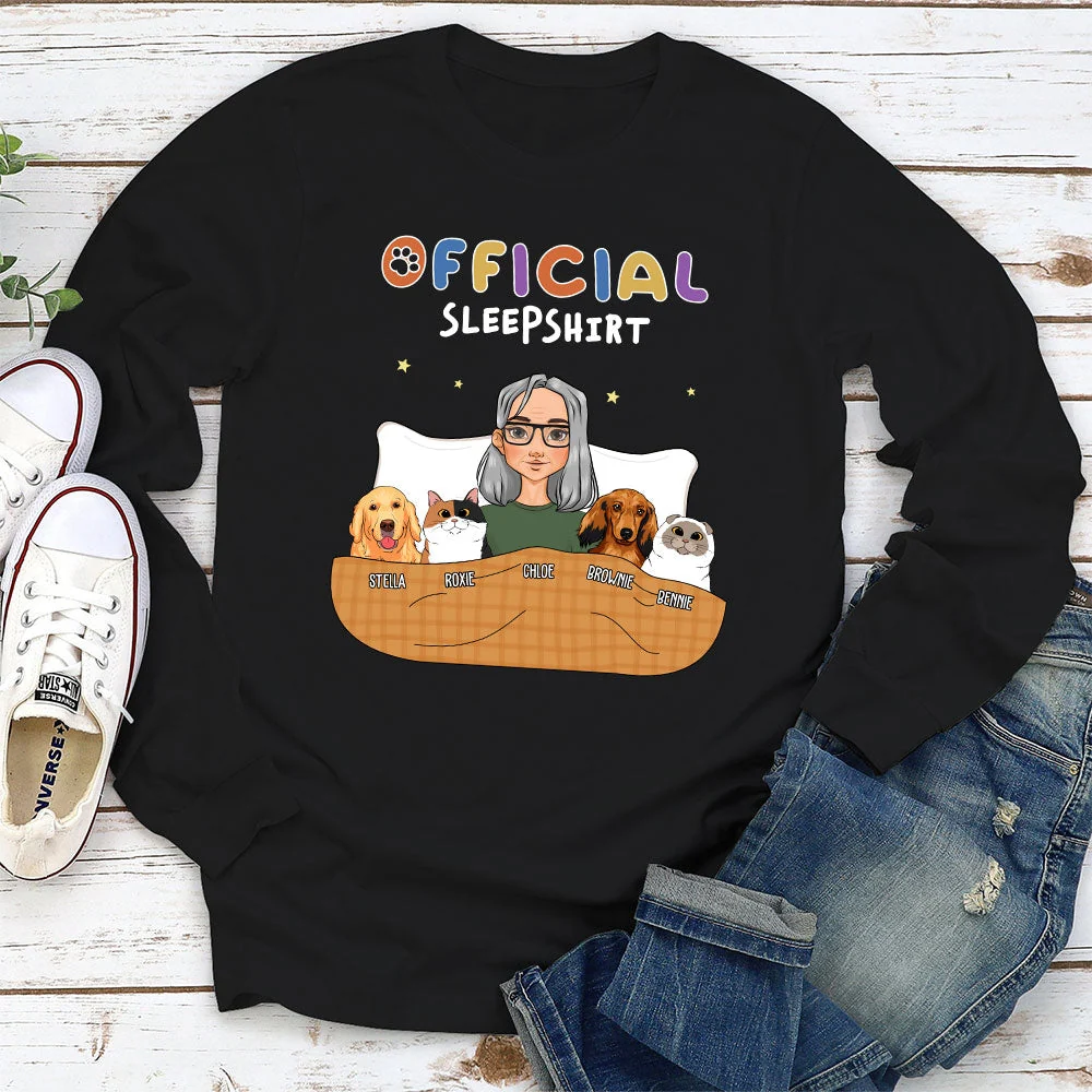 Official Sleeping Shirt - Personalized Custom Long Sleeve T-shirt - Image 4