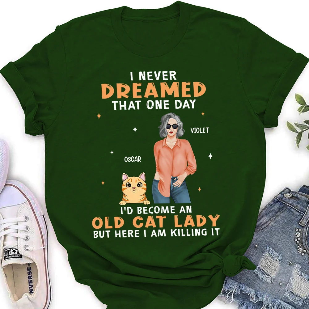 Old Cat Lady 2 - Personalized Custom Women's T-shirt - Image 3