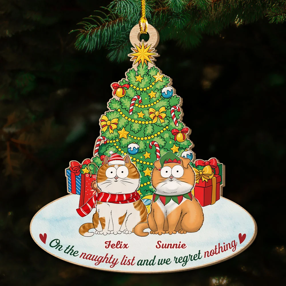 On The Naughty List - Personalized Custom Wood Ornament