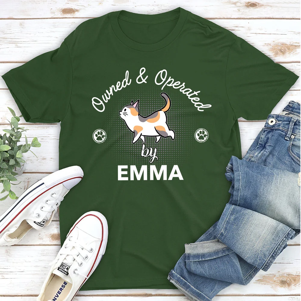 Operated By Cats - Personalized Custom Unisex T-Shirt - Image 3