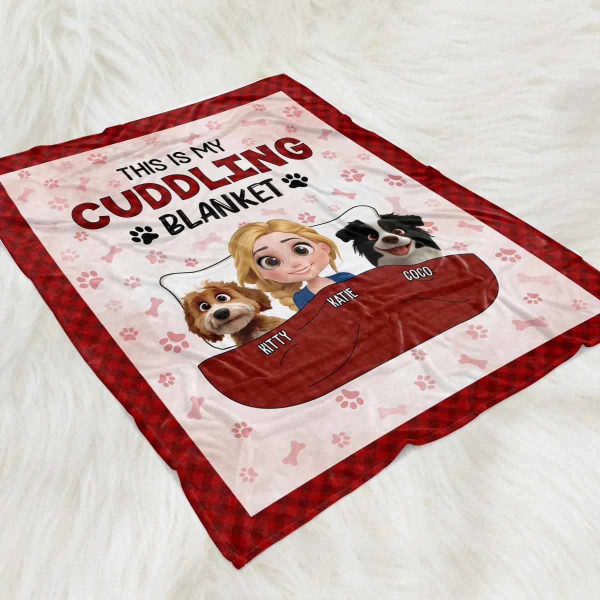 Our Baby Dogs Cuddling Blanket - Personalized Custom Fleece Blanket - Image 4