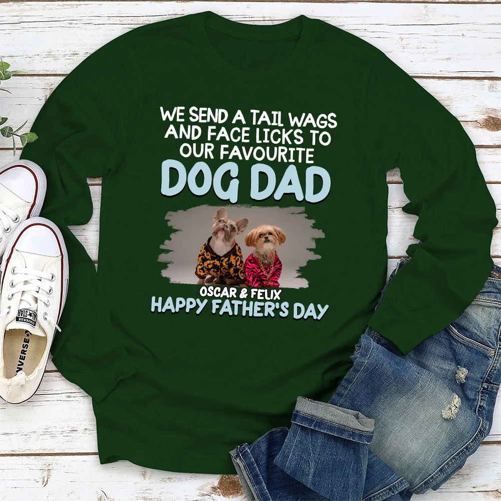 Our Favorite Face To Lick Photo - Personalized Custom Long Sleeve T-shirt - Image 3