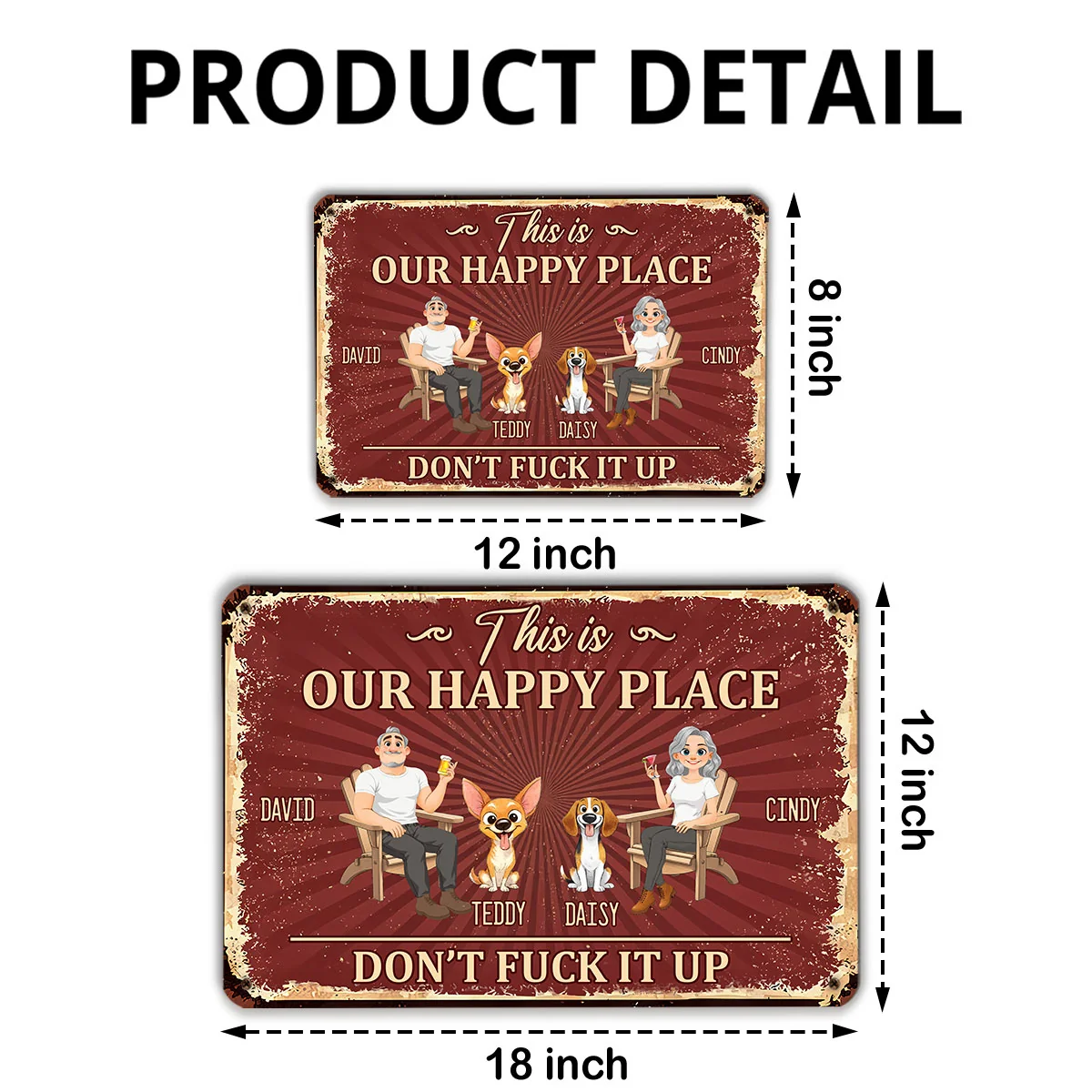 Our Favorite Place - Personalized Custom Metal Sign - Image 6