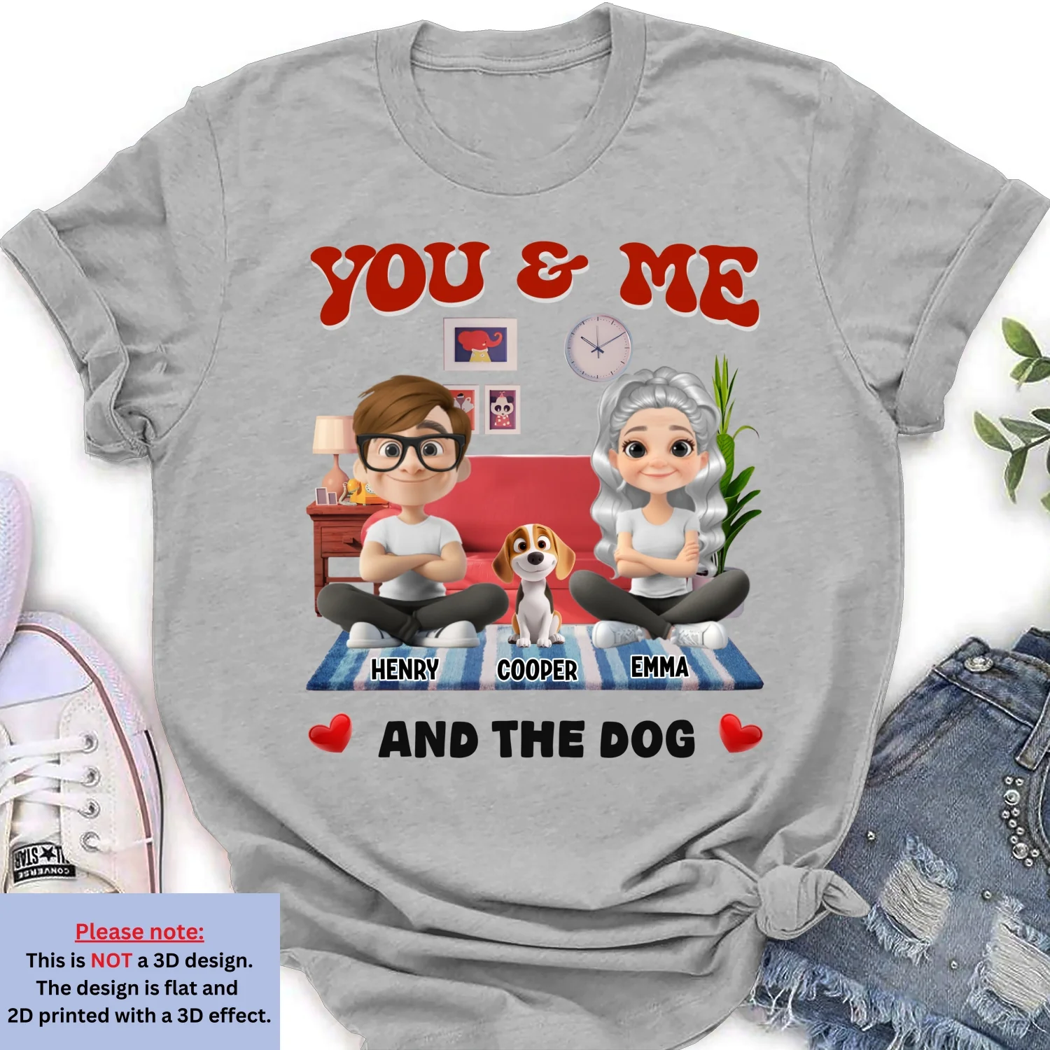 Our Happy Family With Dog - Personalized Custom Women's T-Shirt - Image 6