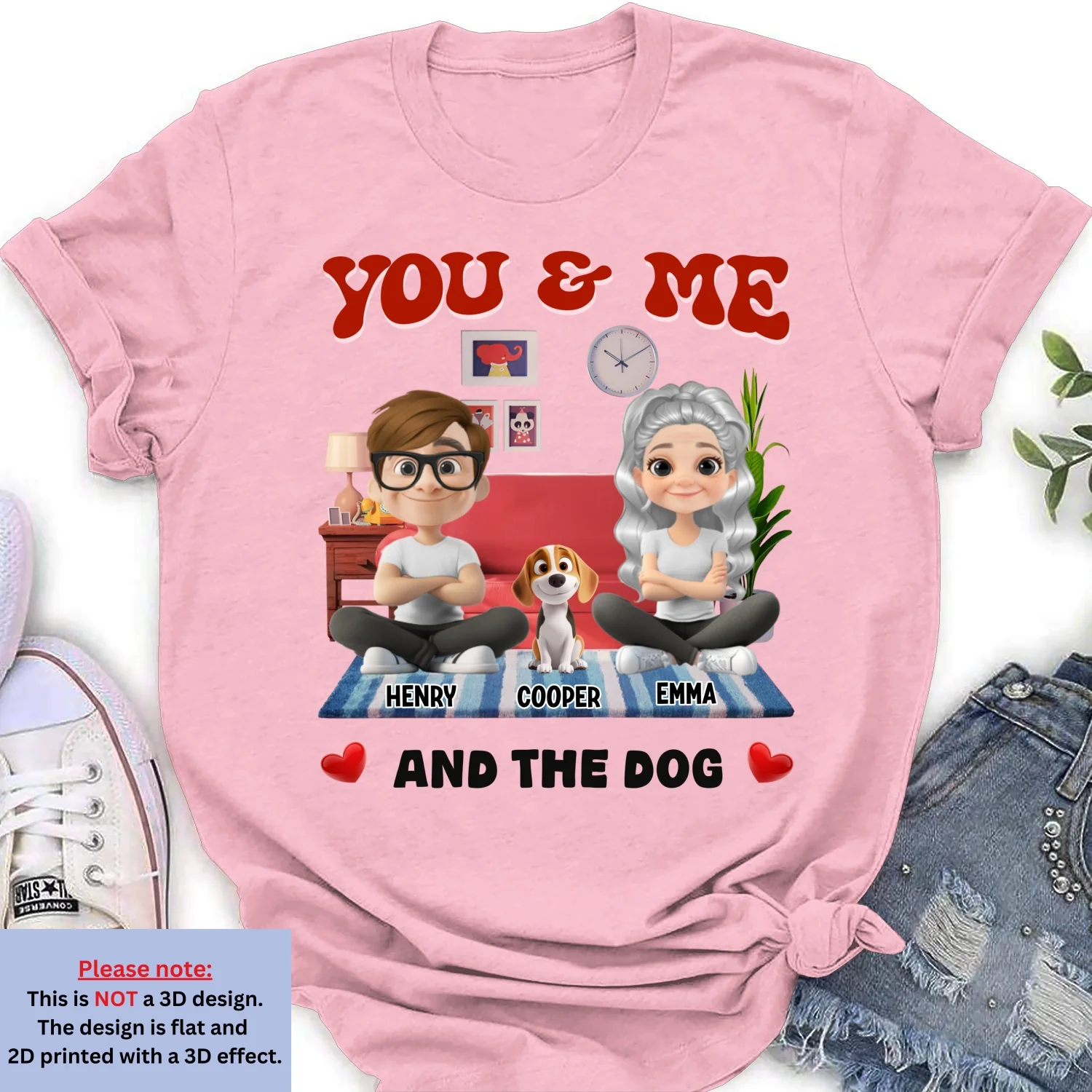 Our Happy Family With Dog - Personalized Custom Women's T-Shirt - Image 8