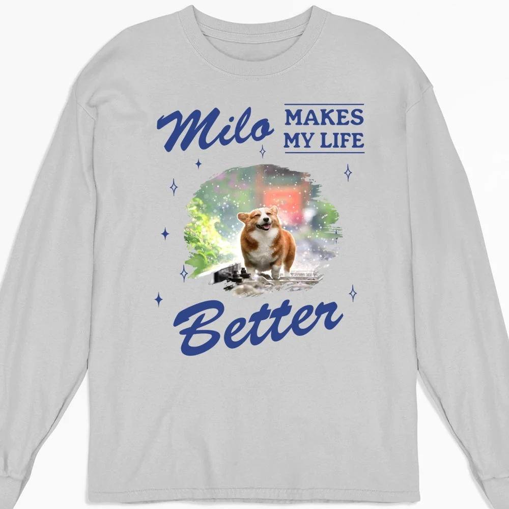 Owning To Dogs Photo - Personalized Custom Long Sleeve T-Shirt - Image 4