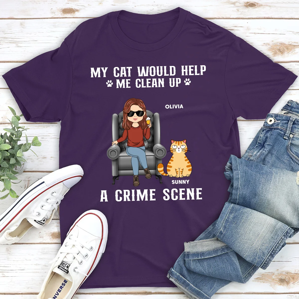Partners In Every Furry Crime - Personalized Custom Unisex T-shirt - Image 5