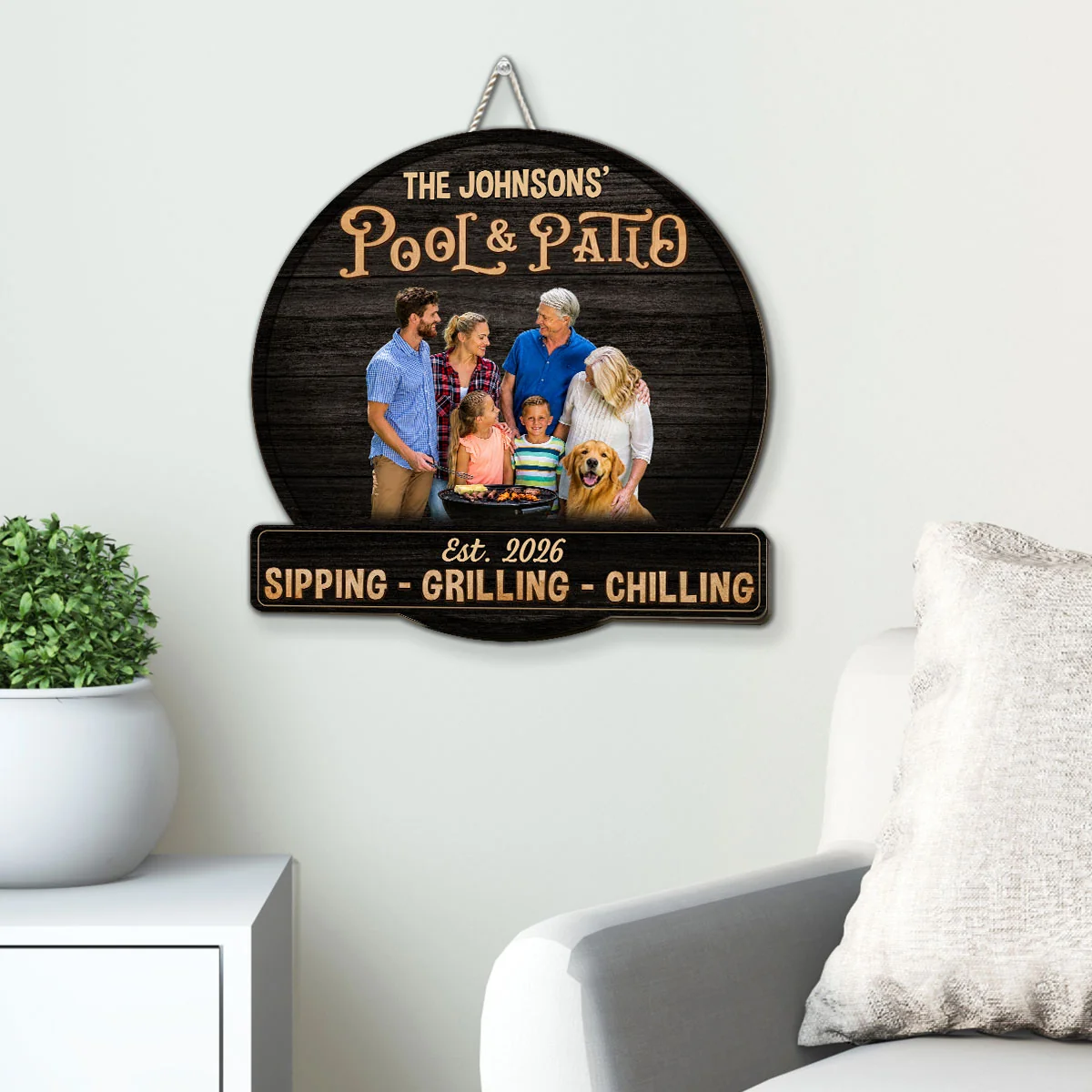Patio Hangout With My Pup Photo - Personalized Custom Wood Sign - Image 2