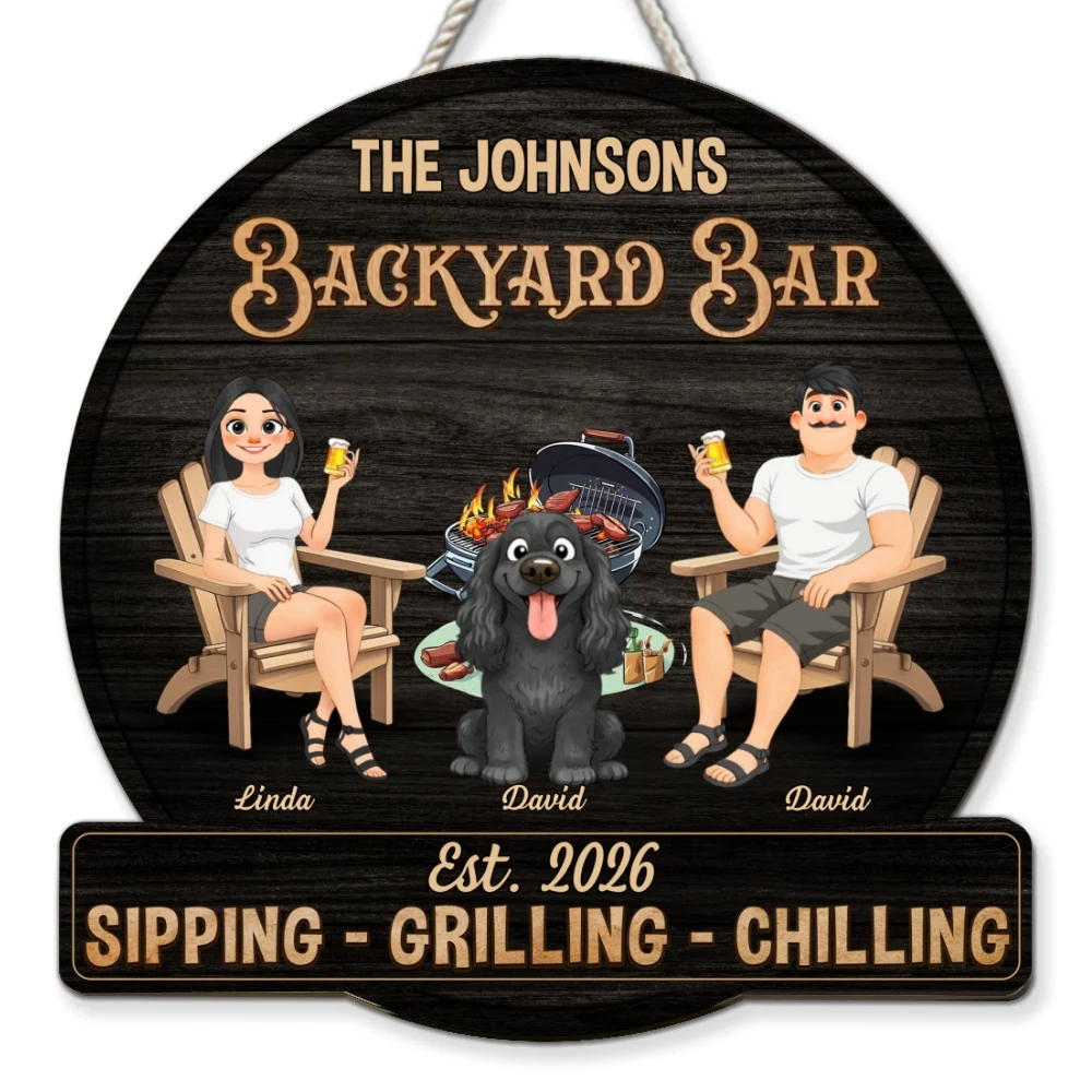 Patio Hangout With Pets - Personalized Custom Wood Sign - Image 6