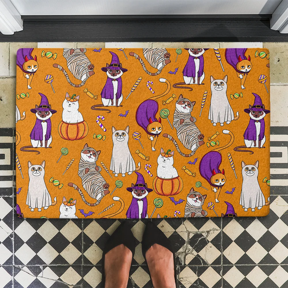 Pattern Cat Halloween - Doormat - Image 2