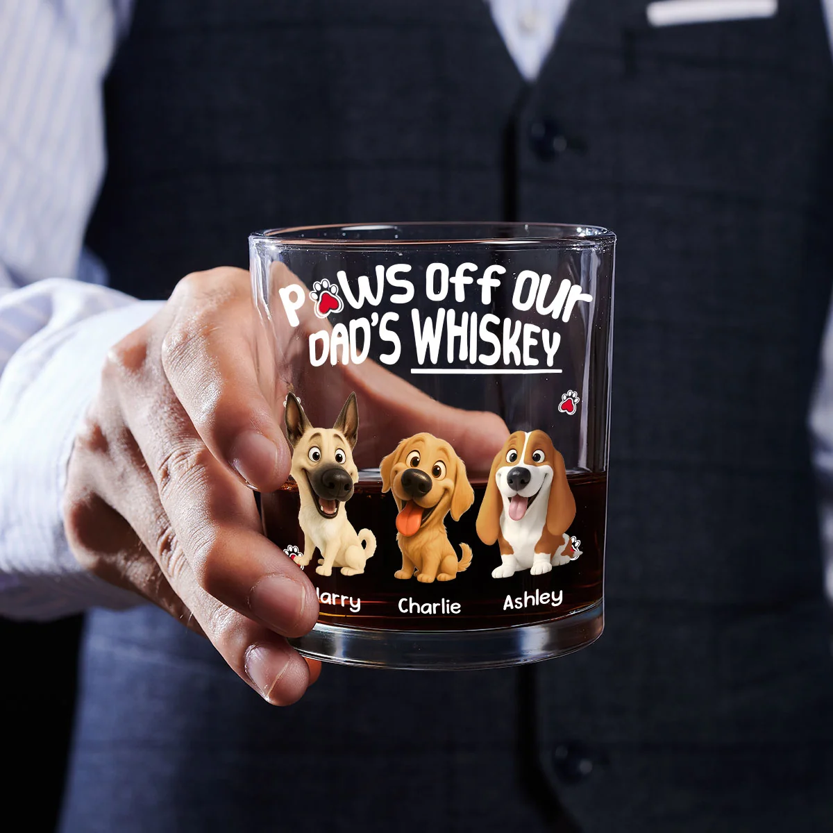 Paw It Off Now - Personalized Custom Whiskey Glass - Image 4
