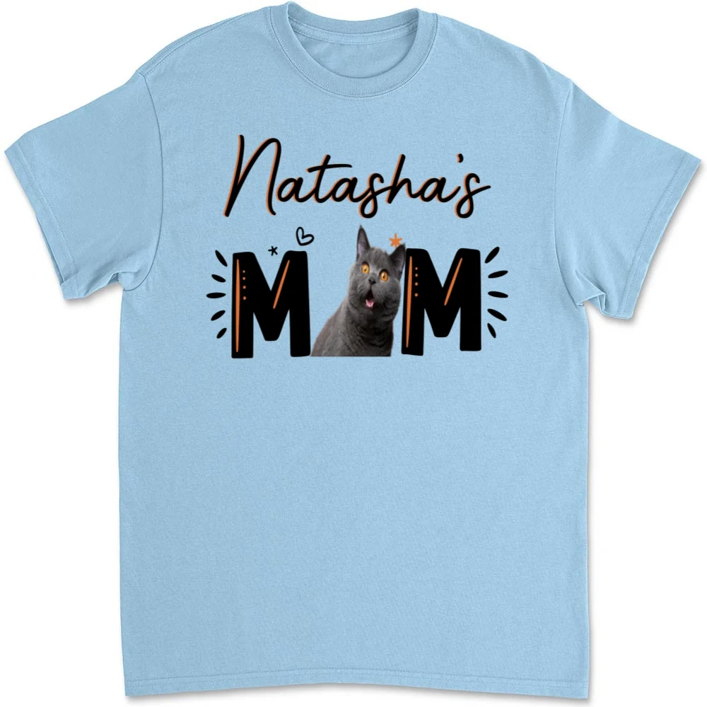 Paw Mom Of Cat Photo - Personalized Custom Unisex T-shirt - Image 4