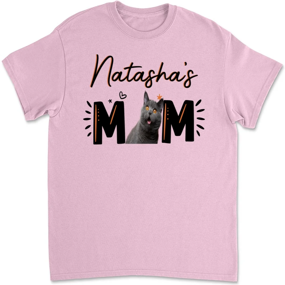 Paw Mom Of Cat Photo - Personalized Custom Unisex T-shirt - Image 5