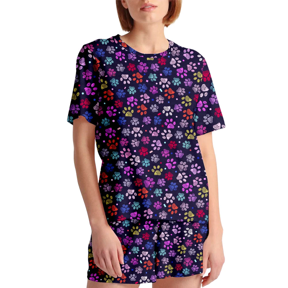 Paw Pattern - Short Pajama Set