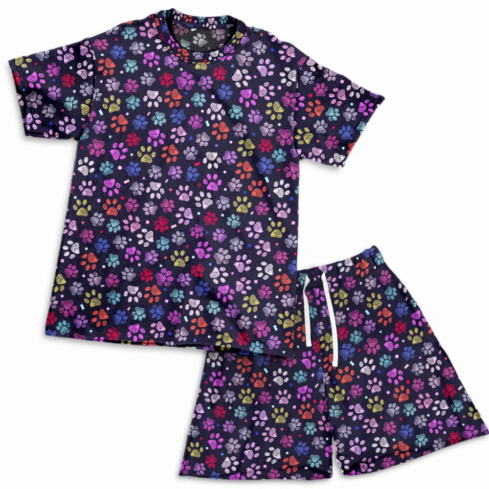 Paw Pattern - Short Pajama Set - Image 3