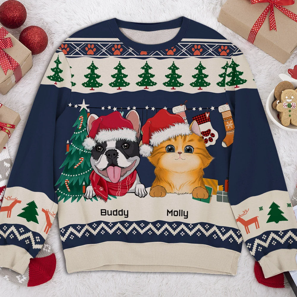 Paw Pet Winter - Personalized Custom All-Over-Print Sweatshirt - Image 2