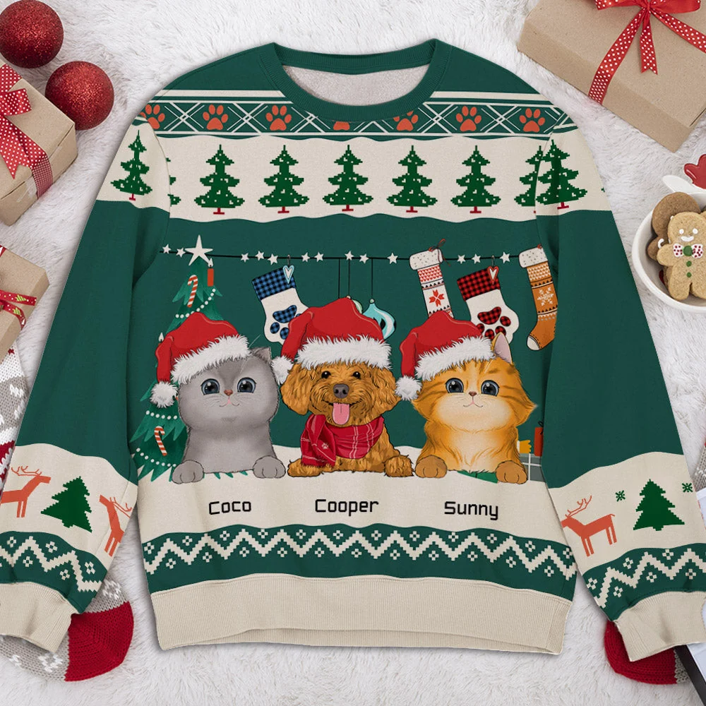 Paw Pet Winter - Personalized Custom All-Over-Print Sweatshirt - Image 3