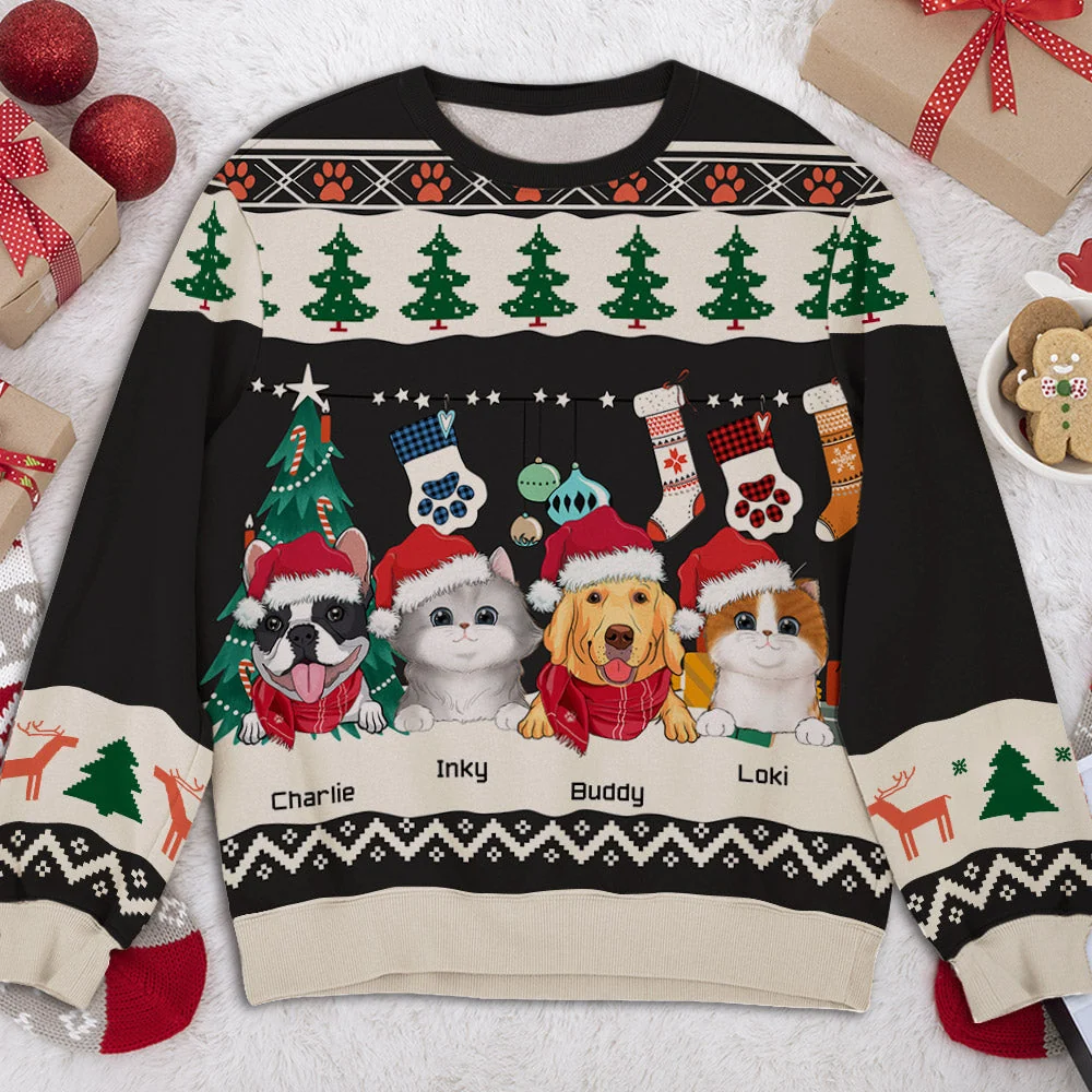 Paw Pet Winter - Personalized Custom All-Over-Print Sweatshirt - Image 4
