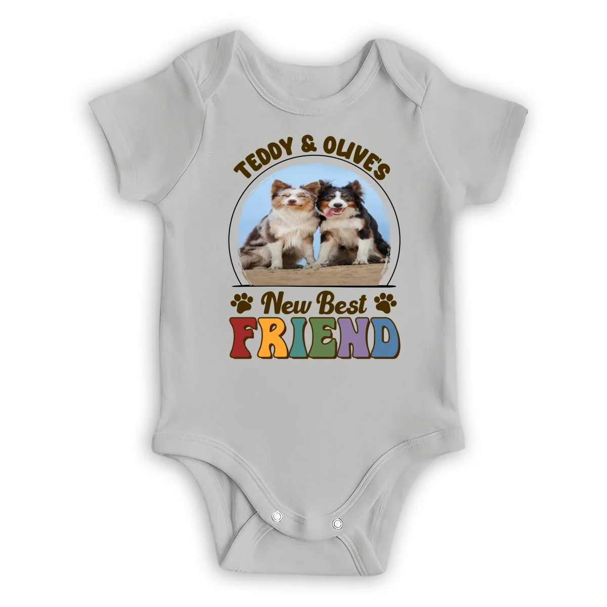 Pawfect Best Friend Photo - Personalized Custom Baby Onesie - Image 7