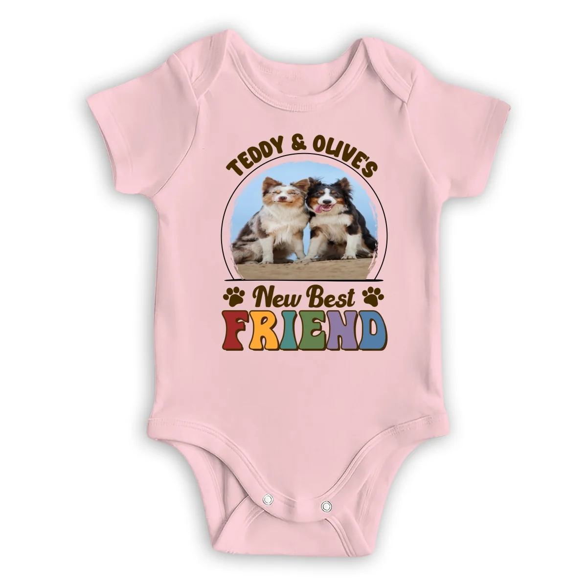 Pawfect Best Friend Photo - Personalized Custom Baby Onesie - Image 9