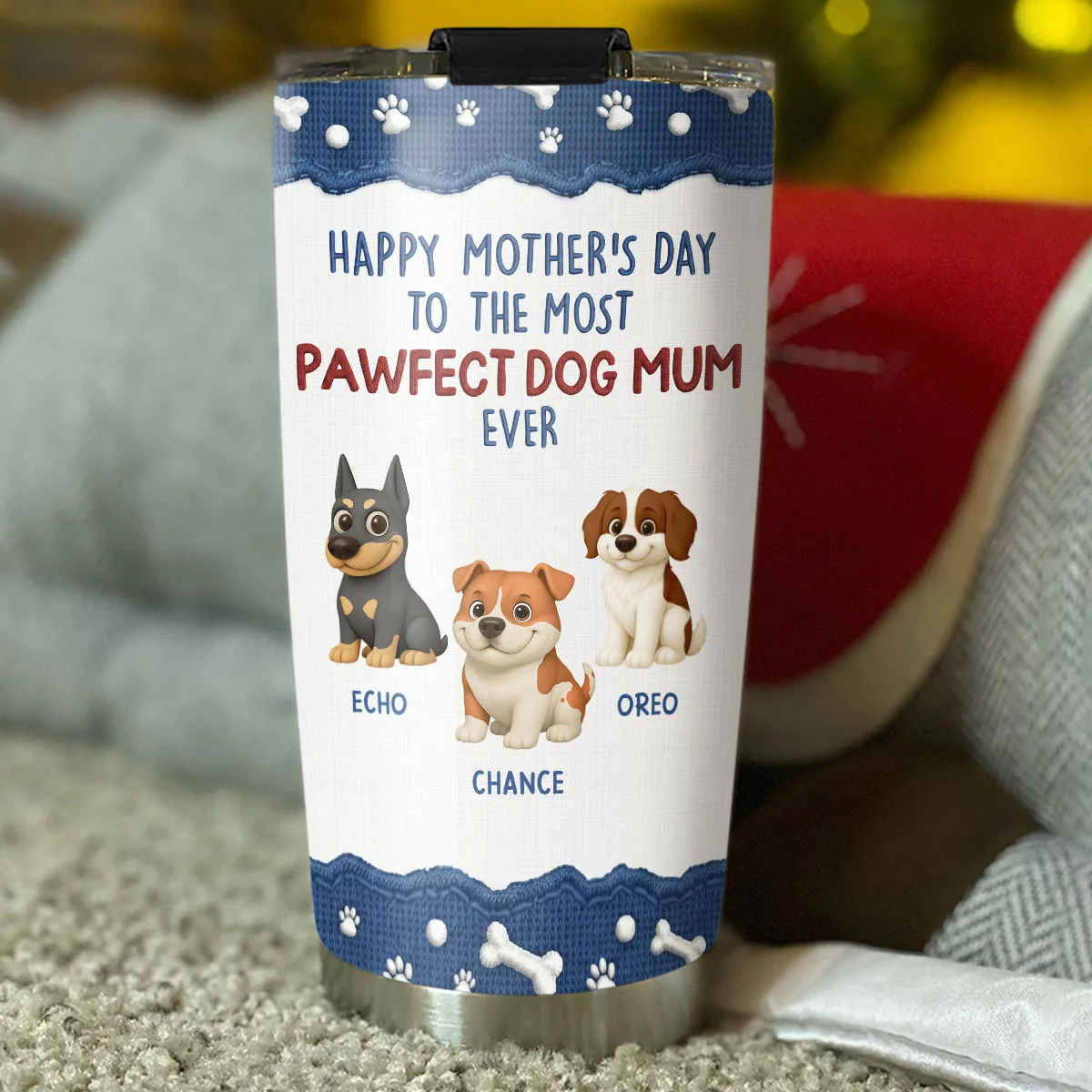 Pawfect Dog Mom Version 2 - Personalized Custom Tumbler - Image 4