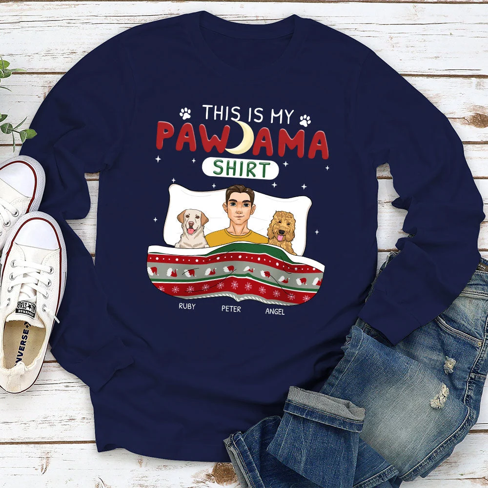 Pawfect Pawjama For Holiday - Personalized Custom Long Sleeve T-shirt - Image 2