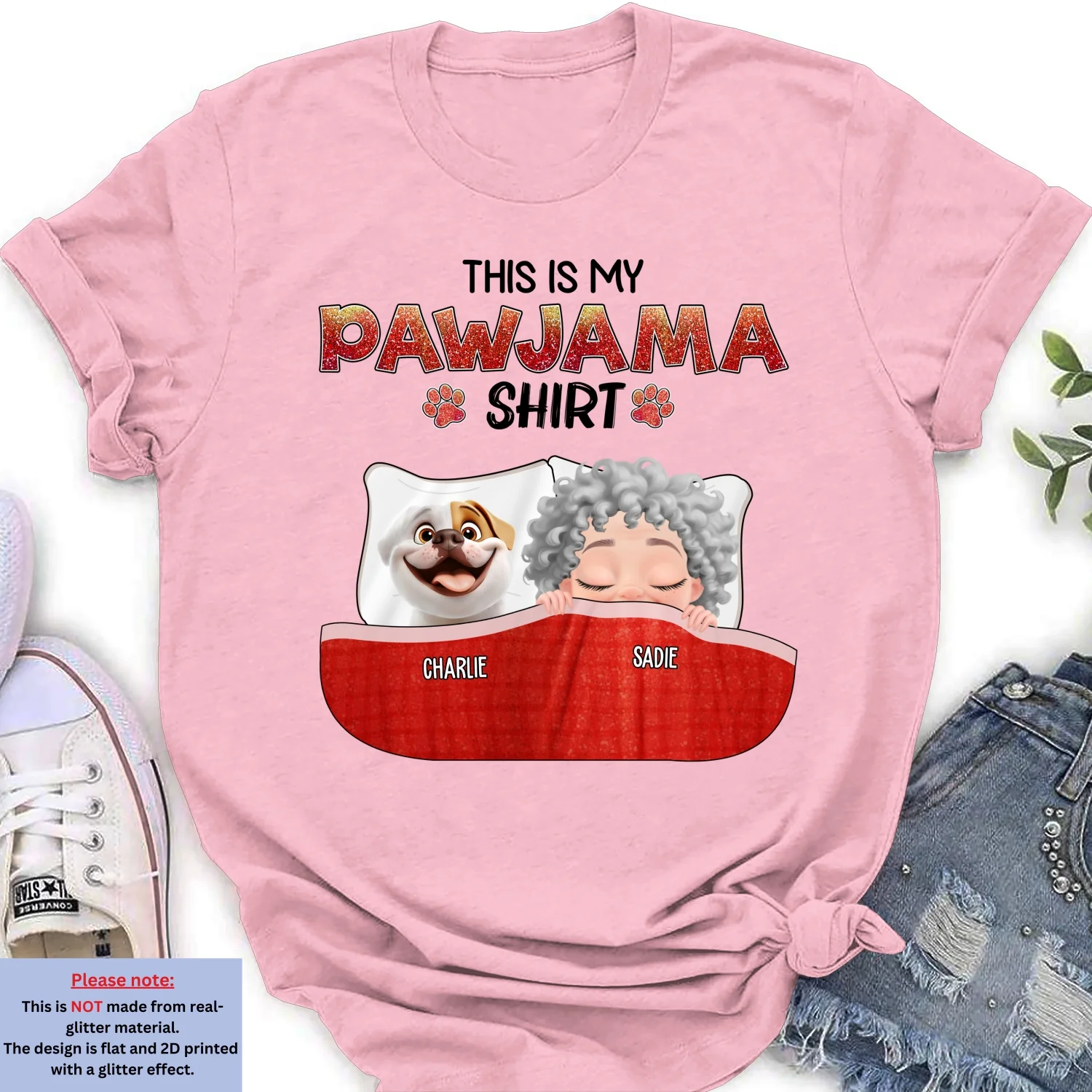 Pawjama Blink - Personalized Custom Women's T-Shirt - Image 7