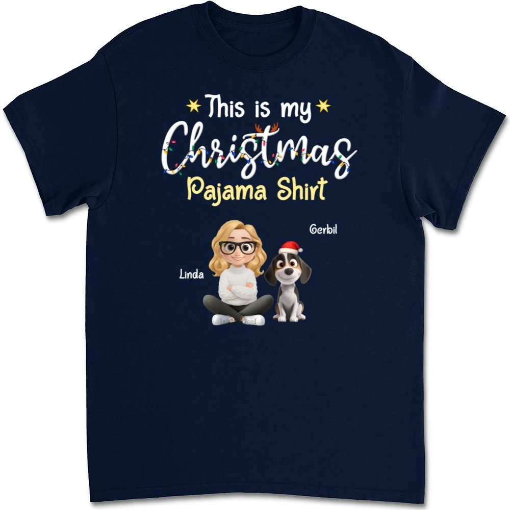 Pawjama Shirt Cartoon Christmas - Personalized Custom Unisex T-shirt - Image 7