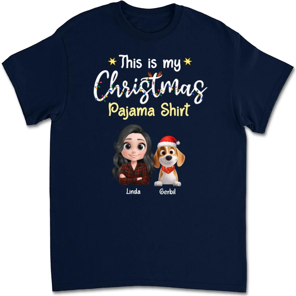 Pawjama Shirt Cartoon Christmas Ver 2 - Personalized Custom Unisex T-shirt - Image 7