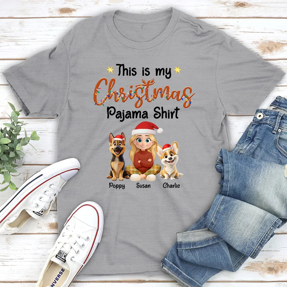 Pawjama Shirt Cartoon Christmas Ver Bright - Personalized Custom Unisex T-Shirt - Image 2