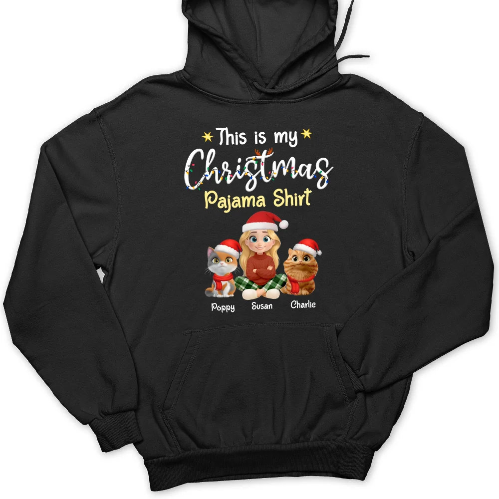 Pawjama Shirt Cartoon Christmas Ver Cat - Personalized Custom Hoodie
