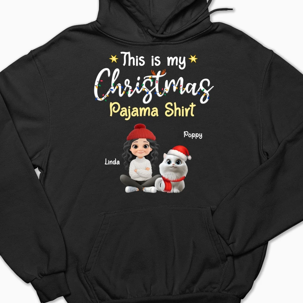Pawjama Shirt Cartoon Christmas Ver Cat - Personalized Custom Hoodie - Image 7