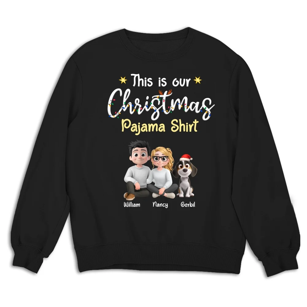 Pawjama Shirt Cartoon Christmas Ver Couple - Personalized Custom Sweatshirt - Image 5