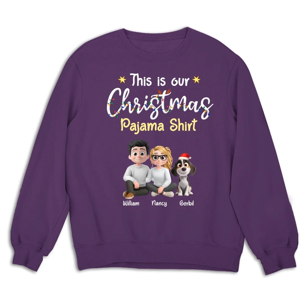Pawjama Shirt Cartoon Christmas Ver Couple - Personalized Custom Sweatshirt - Image 7