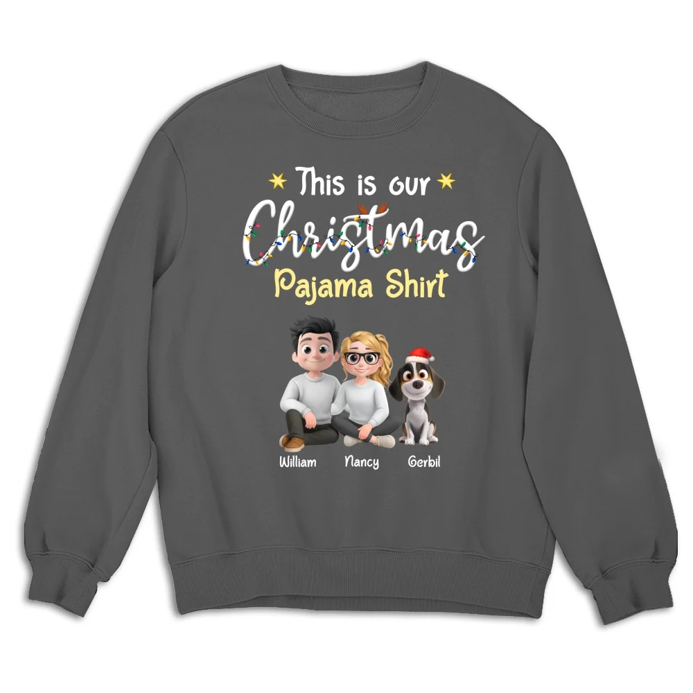 Pawjama Shirt Cartoon Christmas Ver Couple - Personalized Custom Sweatshirt - Image 8