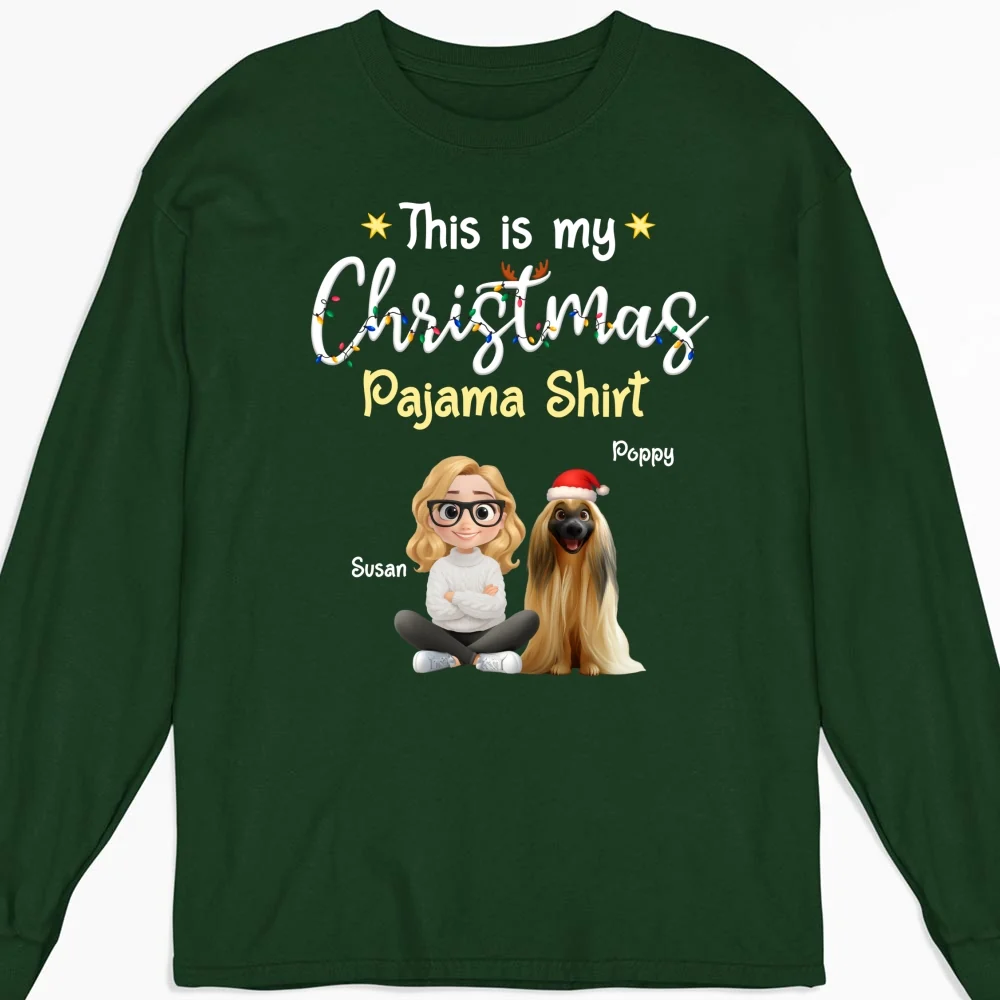 Pawjama Shirt Cartoon Christmas Ver Pet - Personalized Custom Long Sleeve T-shirt - Image 6