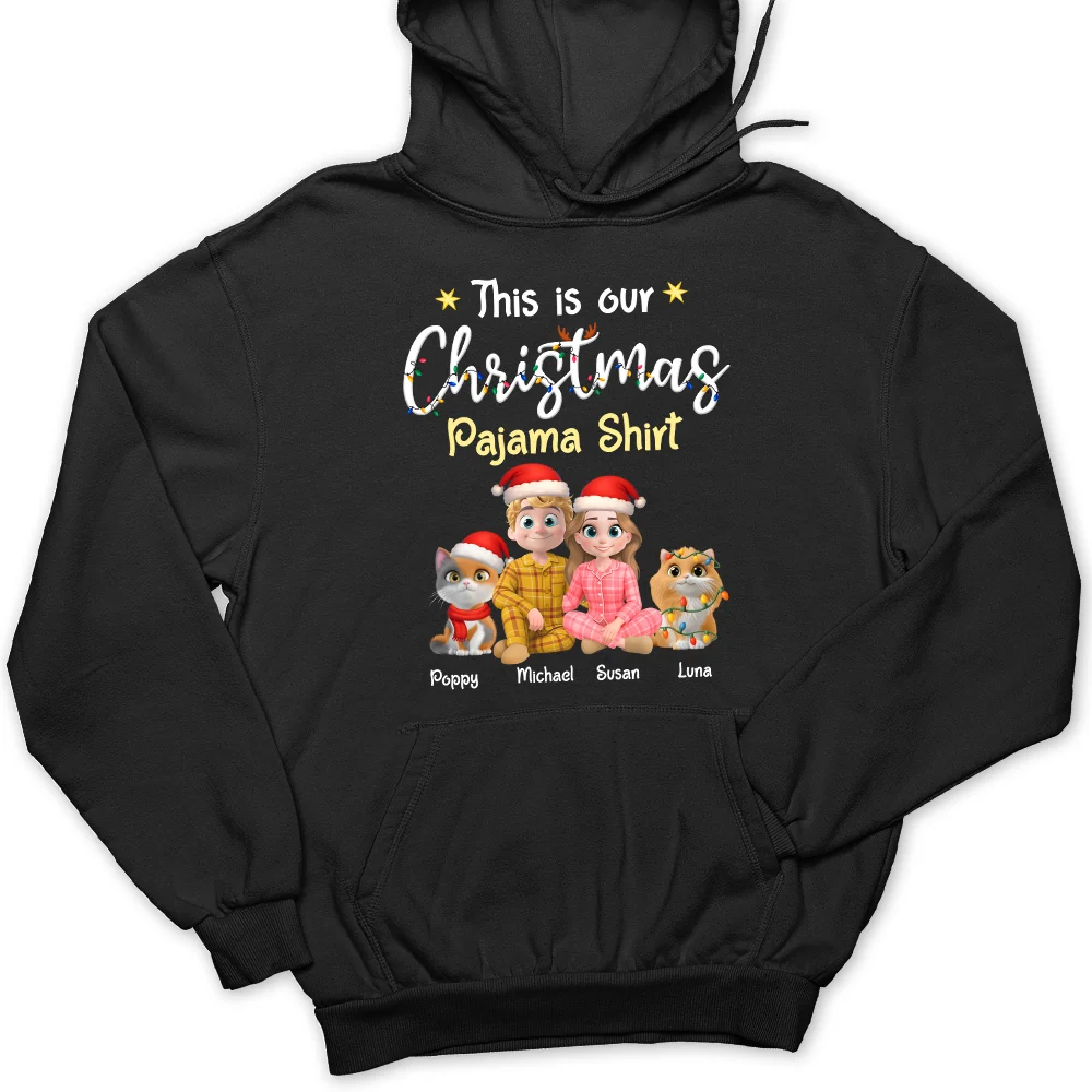 Pawjama Shirt Cat Christmas Ver Couple - Personalized Custom Hoodie