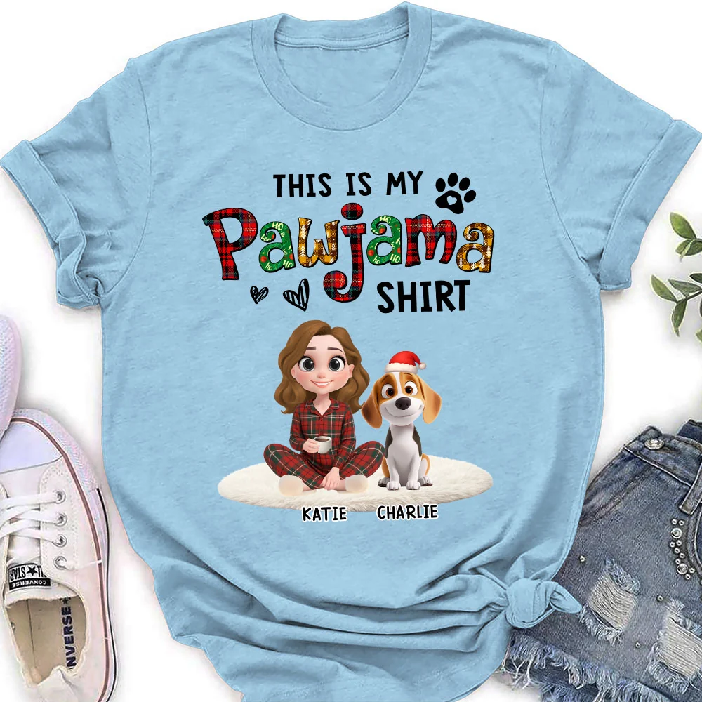 Pawjama Shirt Funny Cartoon - Personalized Custom Women's T-shirt - Image 4