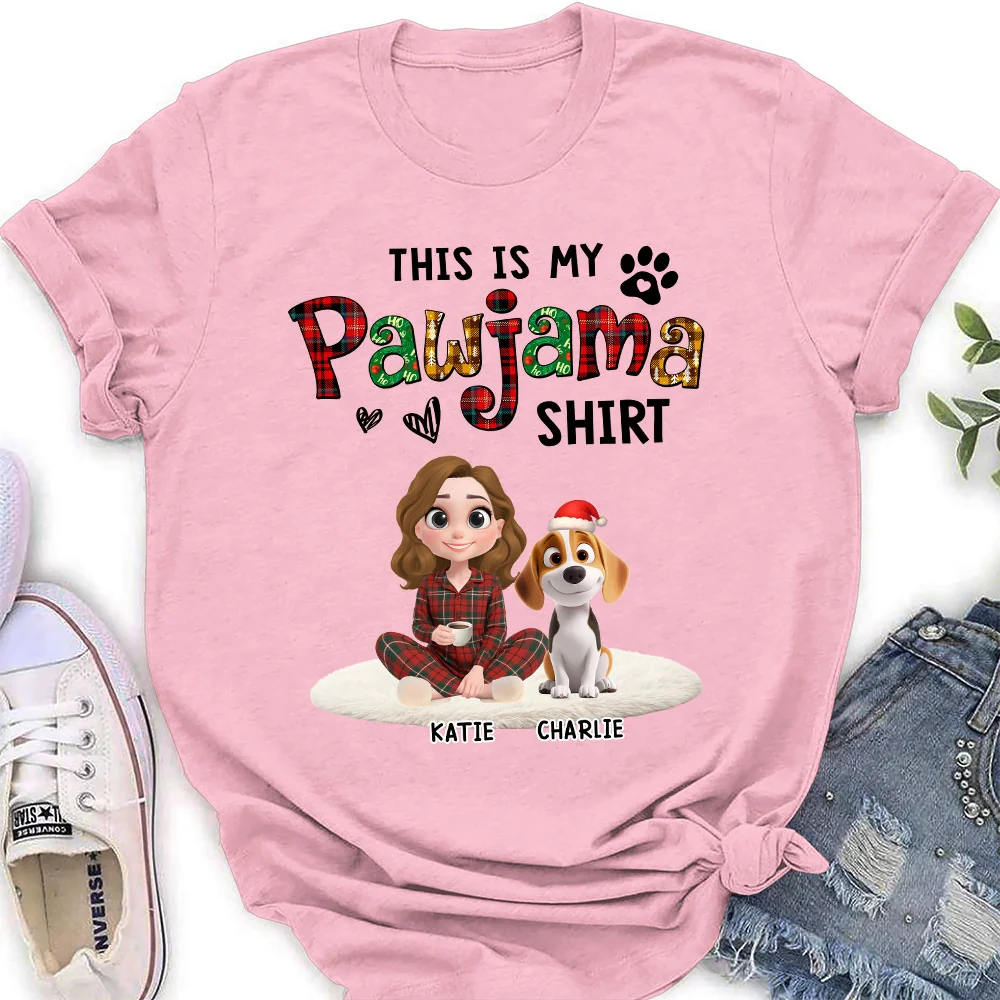 Pawjama Shirt Funny Cartoon - Personalized Custom Women's T-shirt - Image 5