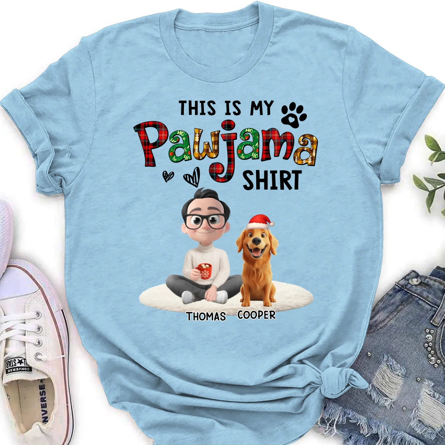 Pawjama Shirt Funny Cartoon - Personalized Custom Women's T-shirt - Image 9