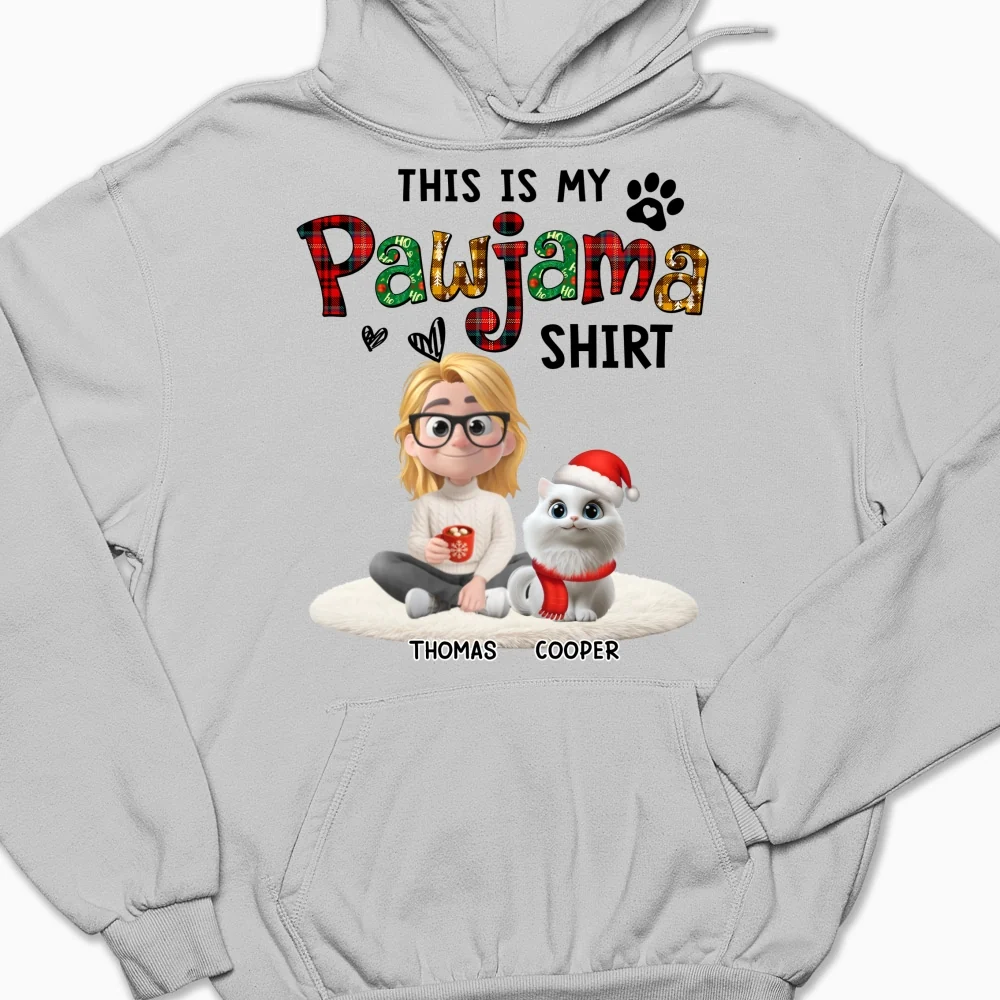 Pawjama Shirt Funny Cartoon Ver Cat - Personalized Custom Hoodie - Image 6