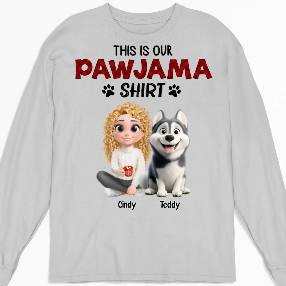 Pawjama Shirt New Style Cartoon - Personalized Custom Long Sleeve T-shirt - Image 4