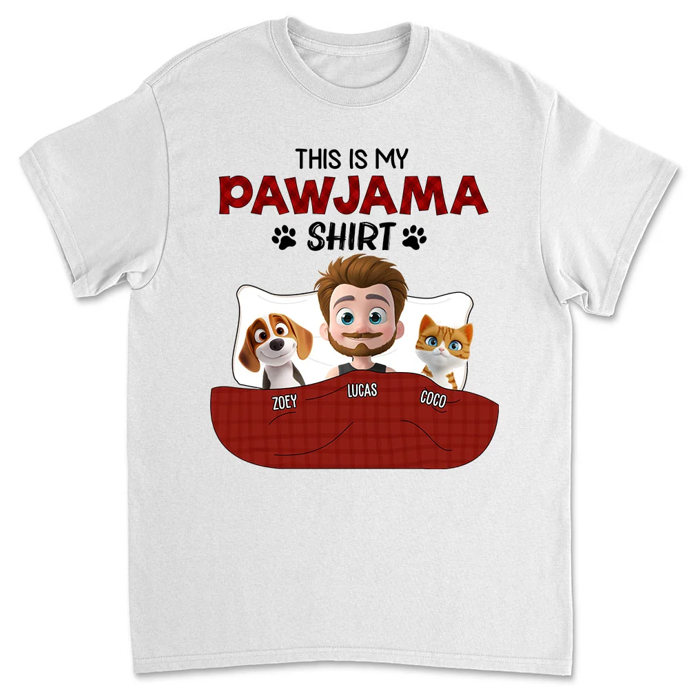 Pawjama Shirt New Style Of Pet Dad - Personalized Custom Unisex T-Shirt