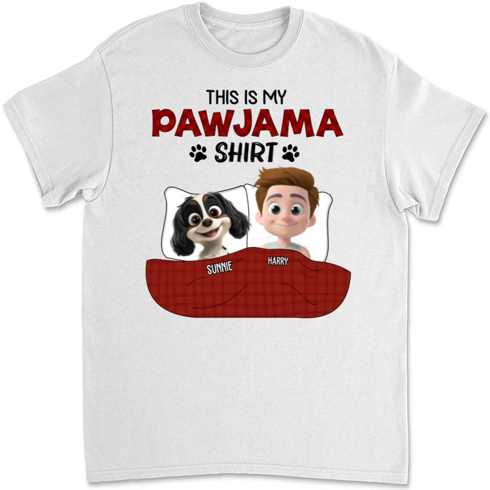 Pawjama Shirt New Style Of Pet Dad - Personalized Custom Unisex T-Shirt - Image 5