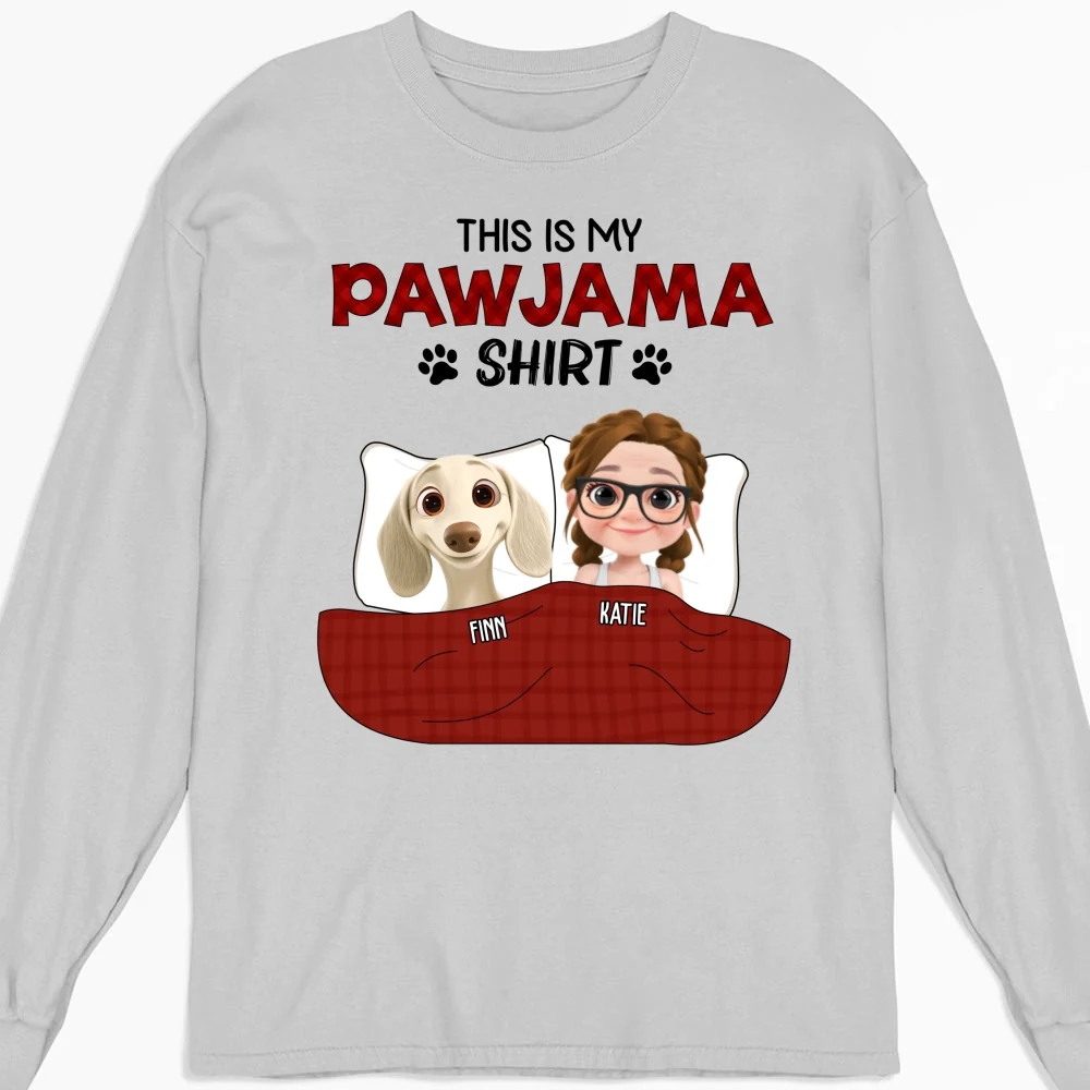 Pawjama Shirt New Style - Personalized Custom Long Sleeve T-Shirt - Image 3