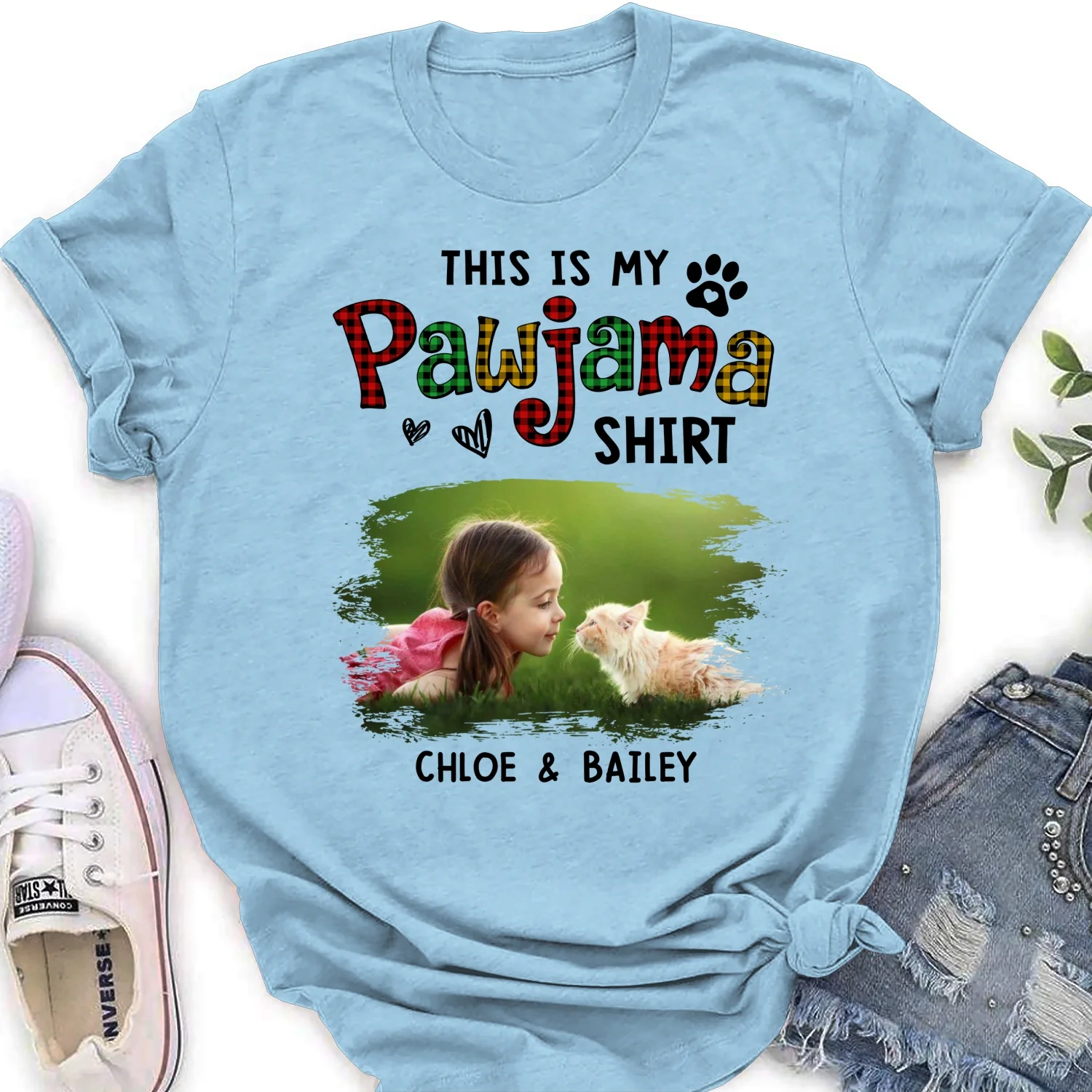 Pawjama Shirt Ver Photo - Personalized Custom Women's T-Shirt - Image 8