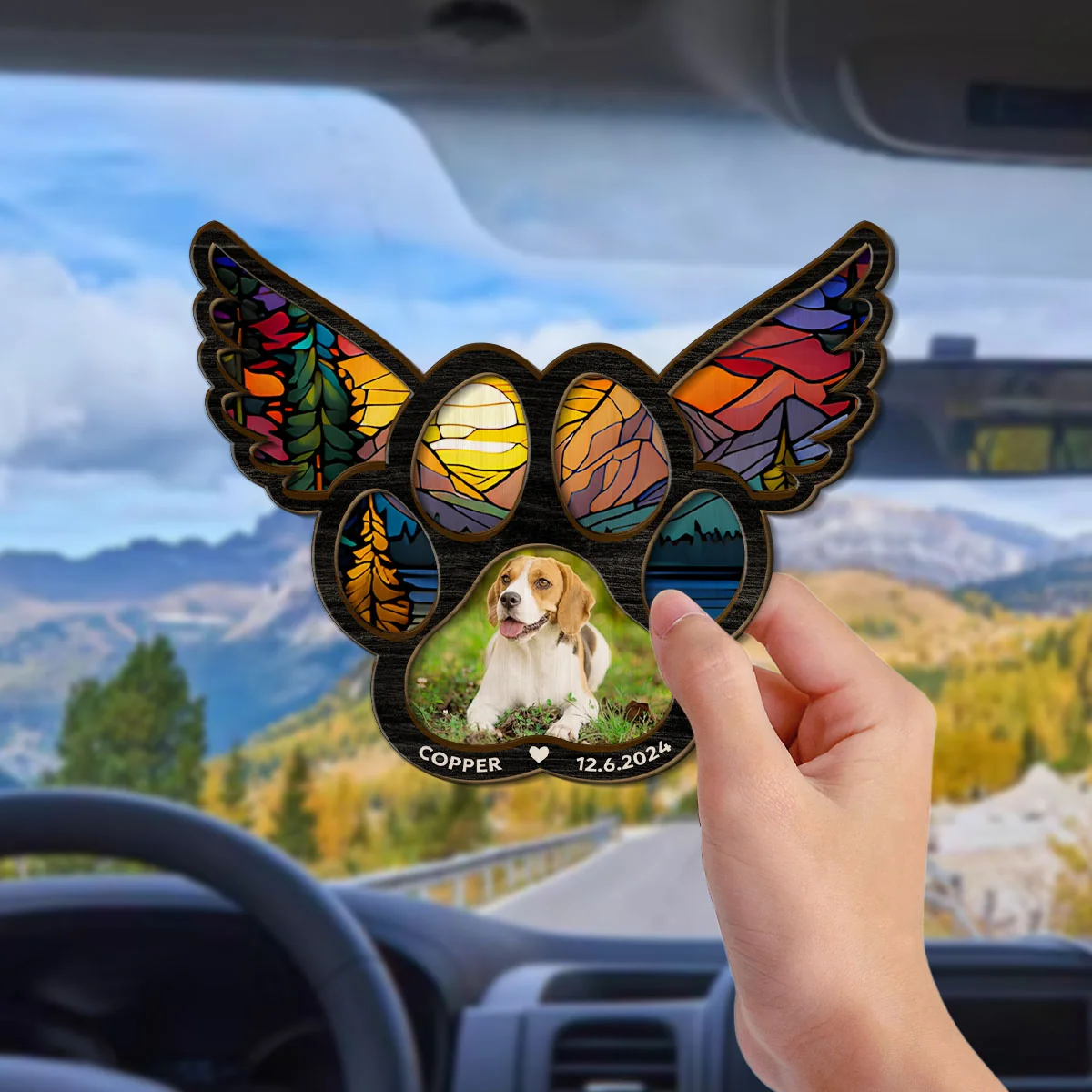 Pawprints On My Heart - Personalized Custom Car Visor Clip - Image 4