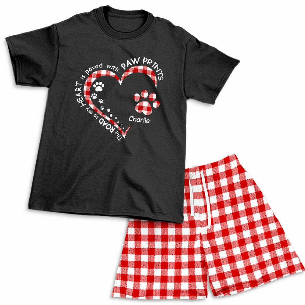 Pawprints - Personalized Custom Short Pajama Set - Image 2