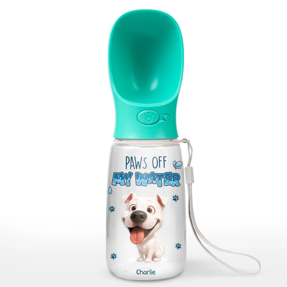 Paws Off My Water - Personalized Custom Pet Water Bottle With Drinking Feeder - Image 6